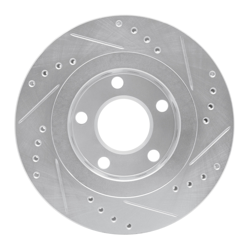 Audi A6 Quattro Brake Rotor (1) - Rear Left - R1 Concepts - Drilled & Slotted - Silver - `99-`05